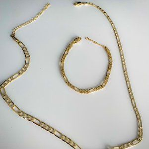 Chain necklace and bracelet set